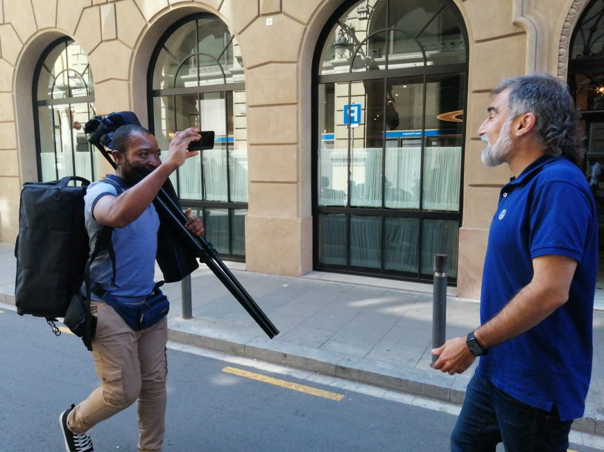 FOTOGRAFÍA. BARCELONA (ESPAÑA), 11.09.2021. El presidente de Ómnium Cultural, Jordi Cuixart Navarro, durante una entrevista Lasvocesdelpueblo (Ñ Pueblo).