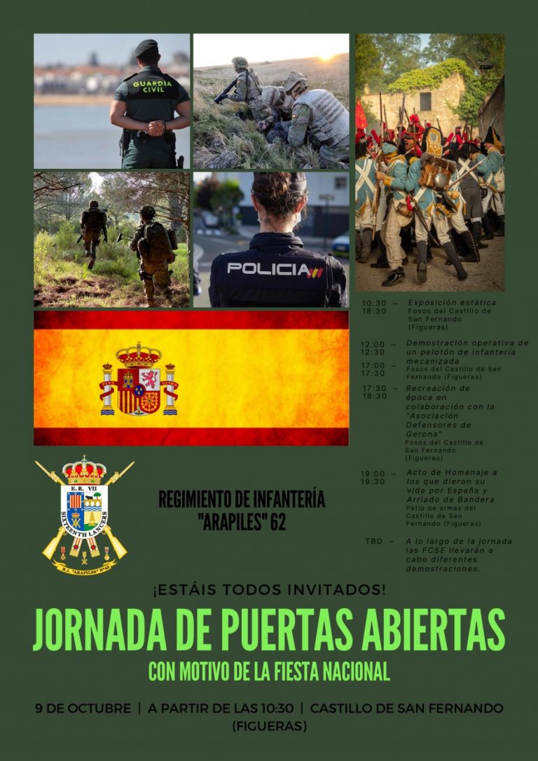 El Ejército invita a los catalanes a Jornada de Puertas Abiertas el 9-Oct en el «Castell de Sant Ferran» Figueras (Gerona)