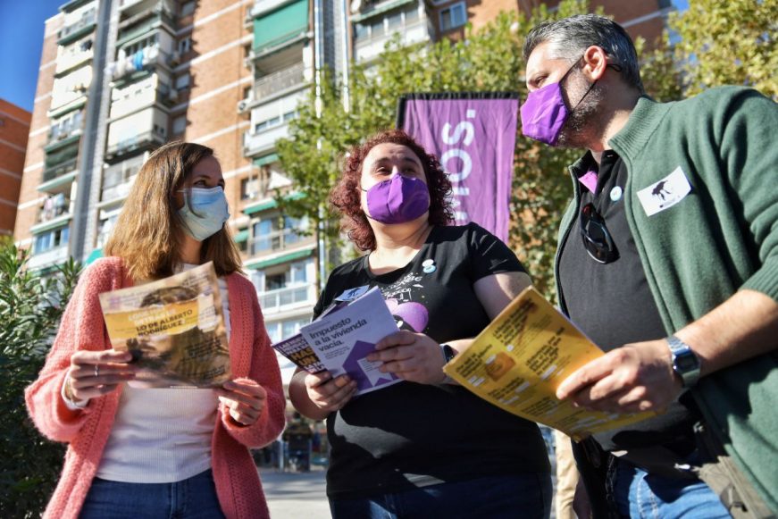 FOTOGRAFÍA. MADRID (ESPAÑA), 23.10.2021. La Secretaria General de la ultraizquierda Podemos y ministra, Ione Belarra Urteaga (i). Ñ Pueblo