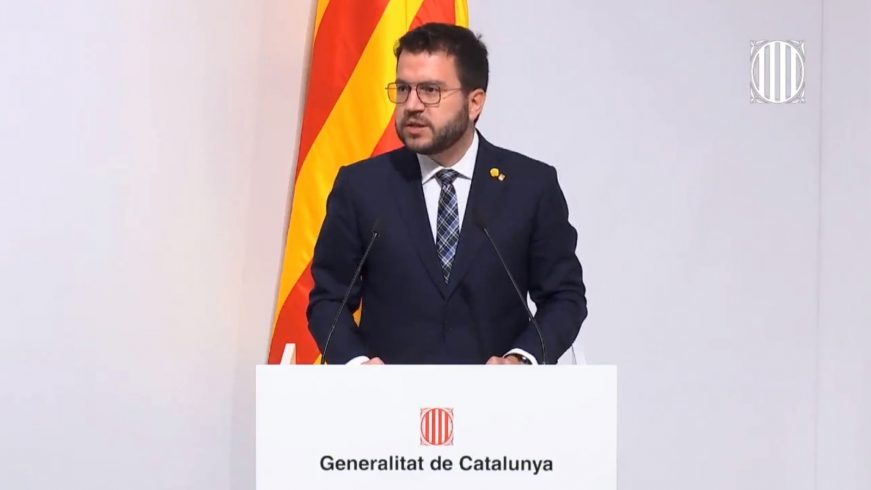 FOTOGRAFÍA. BARCELONA (ESPAÑA), 10.11.2021. El presidente de Gobierno separatista de la Generalidad de Cataluña, Pere Aragonès García. ÑPueblo (2)