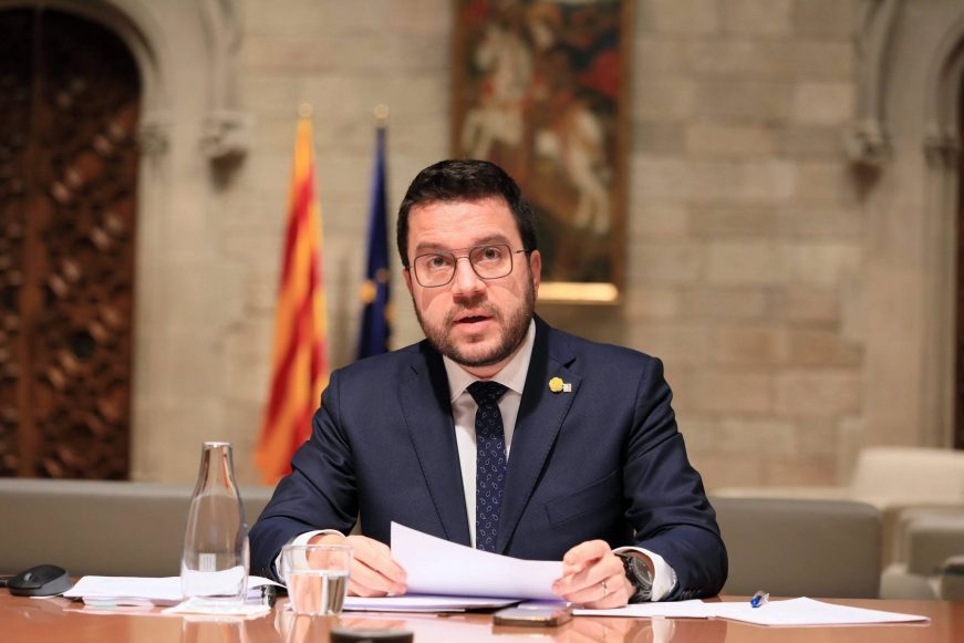 FOTOGRAFÍA. BARCELONA (ESPAÑA), 22.12.2021. El presidente de Gobierno separatista de la Generalidad de Cataluña, Pere Aragonés García. (Ñ Pueblo).