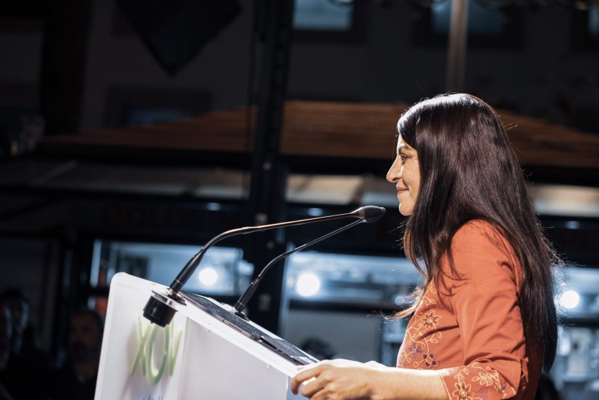 FOTOGRAFÍA. LEPE (HUELVA) ANDALUCÍA (ESPAÑA), 02.12.2021. Macarena Olona Choclán hoy en Lepe (Huelva). Ñ Pueblo (1)
