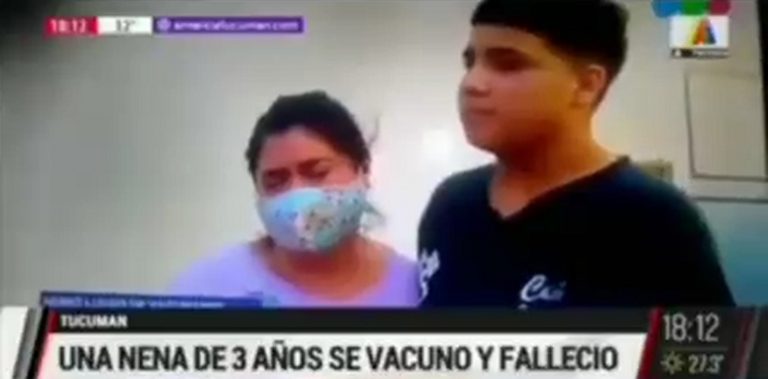 Madre de la víctima: «La vacuna COVID ha matado a mi hija de 3 años». «El Gobierno nos dijo de poner la vacuna»