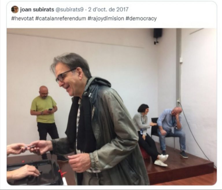 El nuevo ministro de Universidades Joan Subirats Humet votó ‘Sí’ en el referéndum ilegal del 1-O para romper España con Cataluña