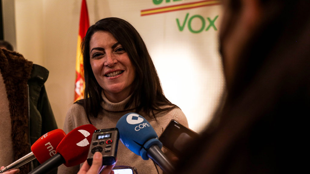 FOTOGRAFÍA. PALENCIA (ESPAÑA), 27.01.2022. La secretaria general del Grupo Parlamentario de VOX en el Congreso de los Diputados y Diputada por Granada, Macarena Olona Choclán. (Ñ Pueblo)