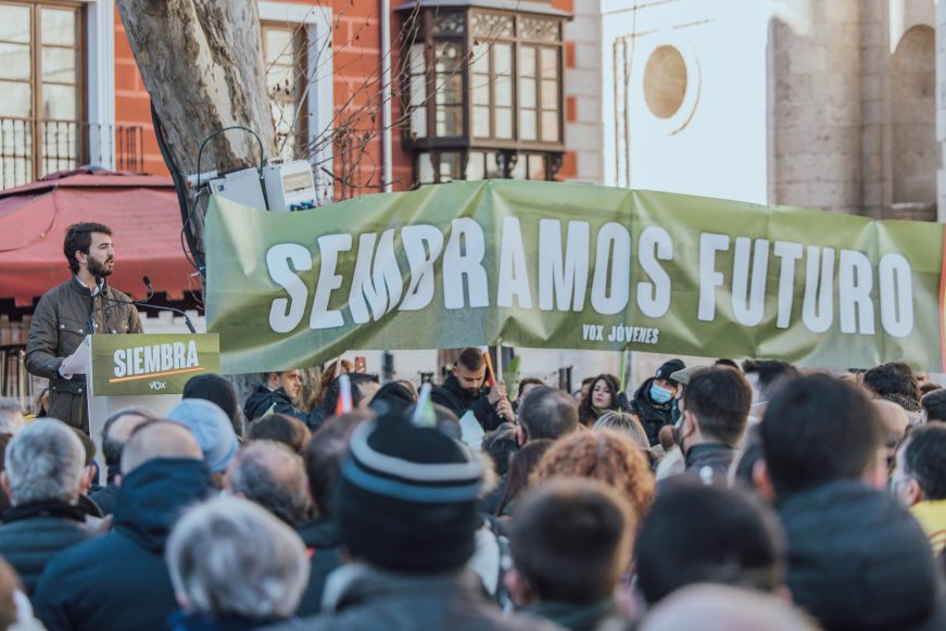 FOTOGRAFÍA. VALLADOLID (ESPAÑA), 15.01.2022. VOX presenta su candidato al (13F) de CyL, Juan García-Gallardo Frings. Ñ Pueblo (6)
