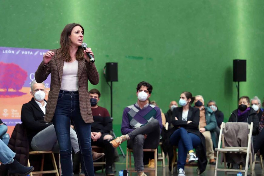 FOTOGRAFÍA. ARANDA DE DUERO 8BURGOS) CASTILLA Y LEÓN (ESPAÑA), 05.02.2022. La ministra de Igualdad, Irene Montero Gil. Efe (1)