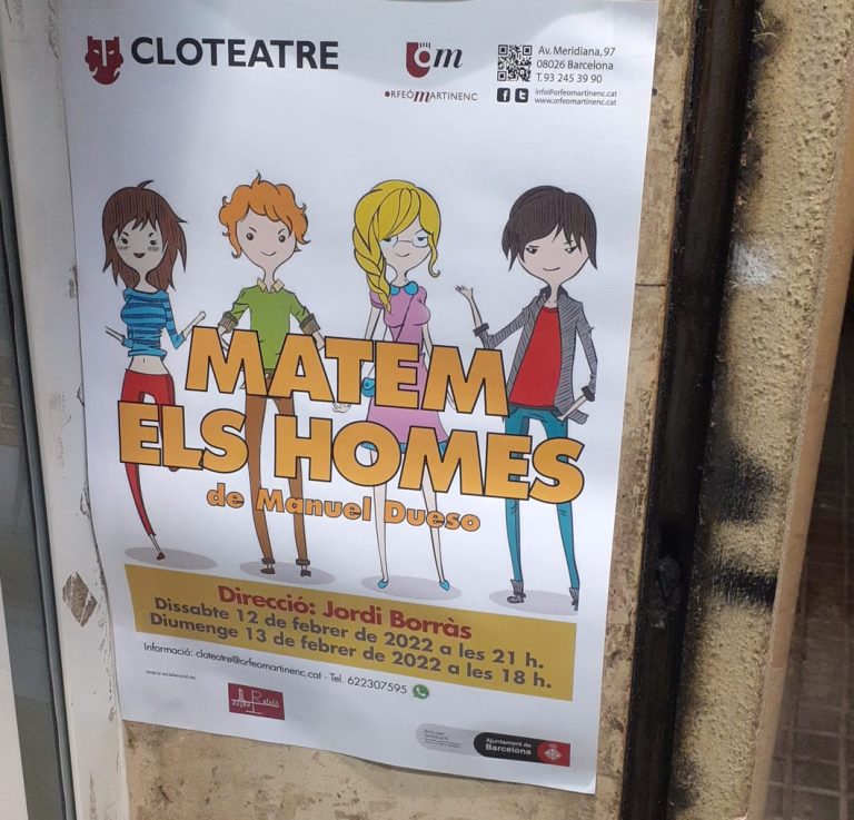 «Matamos a los hombres», con el patrocinio del Ayuntamiento de Barcelona de la alcaldesa Ada Colau Ballano (Podemos)