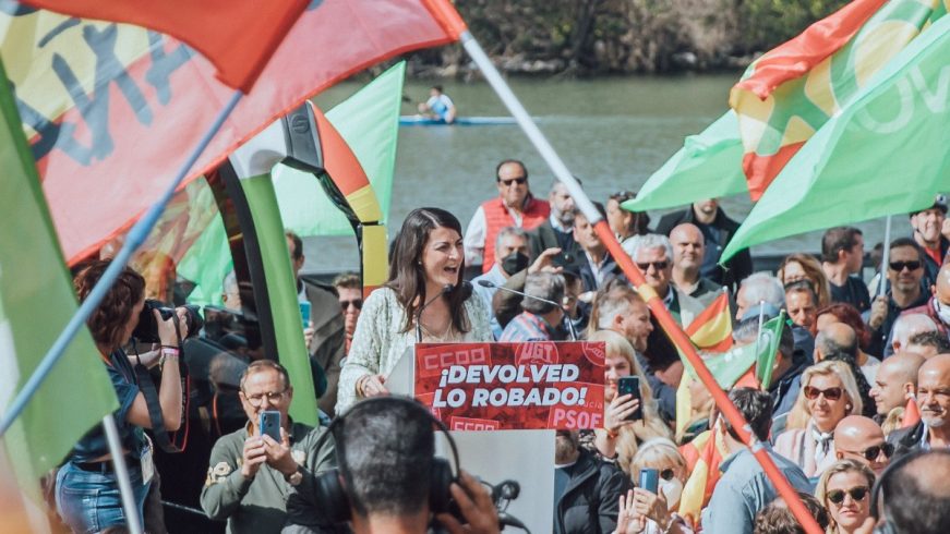 FOTOGRAFÍA. SEVILLA (ESPAÑA), 28.02.2022. secretaria general del Grupo Parlamentario de VOX en el Congreso de los Diputados , Macarena Olona Choclán. Ñ Pueblo