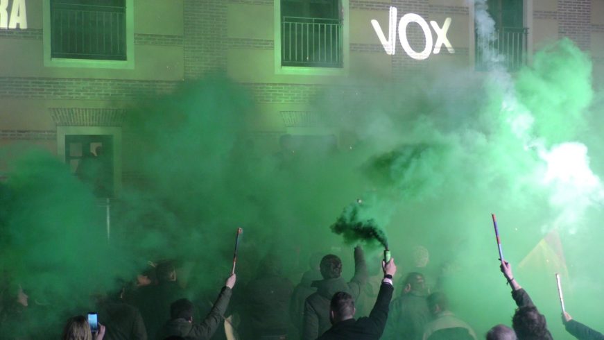 FOTOGRAFÍA. VALLADOLID (ESPAÑA), 13.02.2022. VOX derrota a todas las encuestas y la campaña antivox y saca un histórico resultado electoral . Ñ Pueblo (5)
