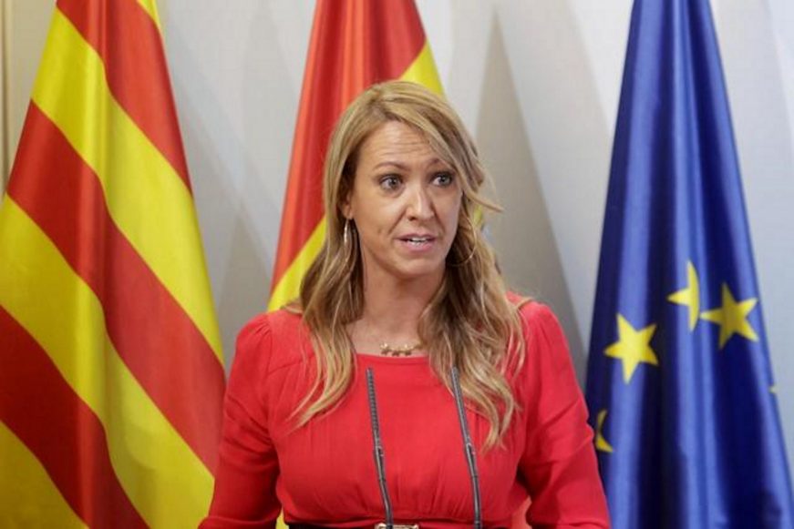 FOTOGRAFÍA. BARCELONA (ESPAÑA), AÑO 2022. La delegada del Gobierno en Cataluña, Maria Eugènia Gay, durante una rueda de prensa en la sede del Gobierno de España en Barcelona. Efe
