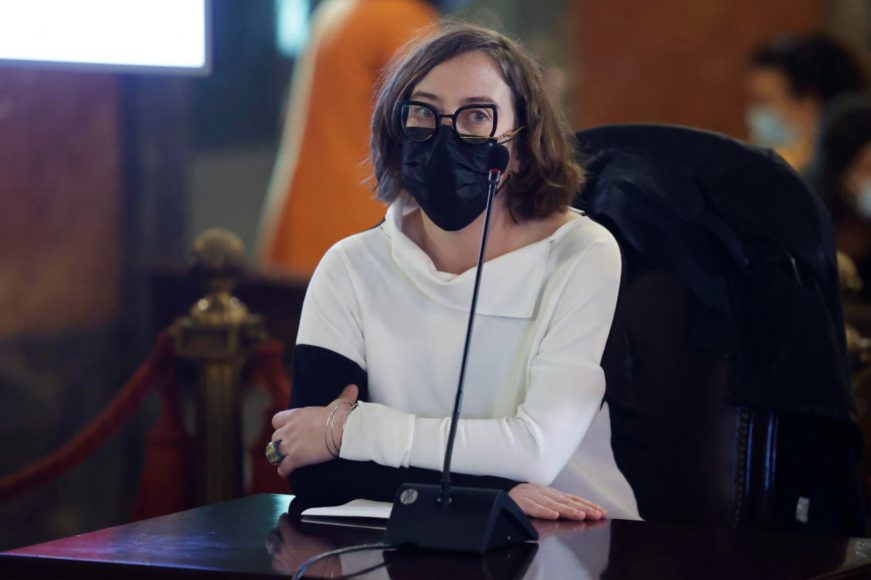 FOTOGRAFÍA. MADRID (ESPAÑA), AÑO 2021. La diputada separatista del Grupo Parlamentario de CUP en el Parlamento de Cataluña, Eulàlia Reguant Cura, durante el juicio. Efe