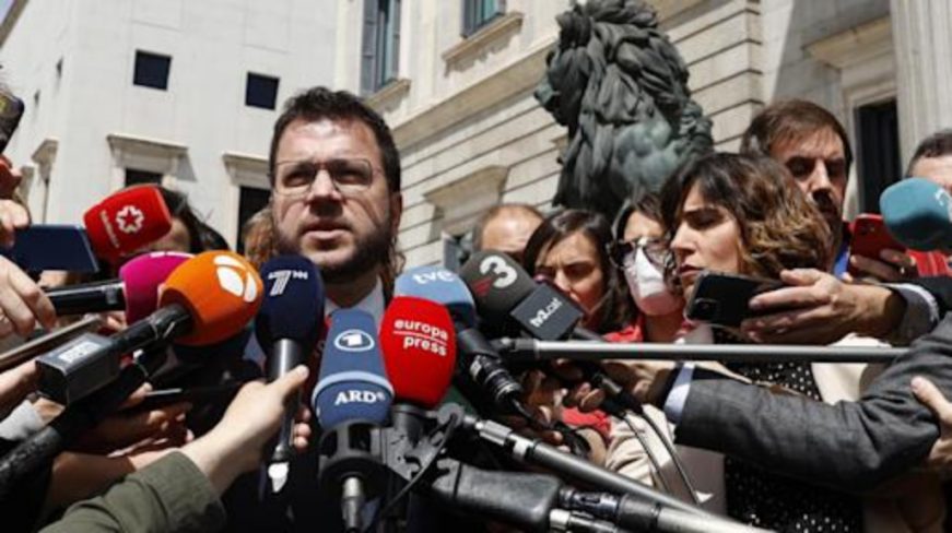 Pere Aragonès García en Madrid, catalangate.
