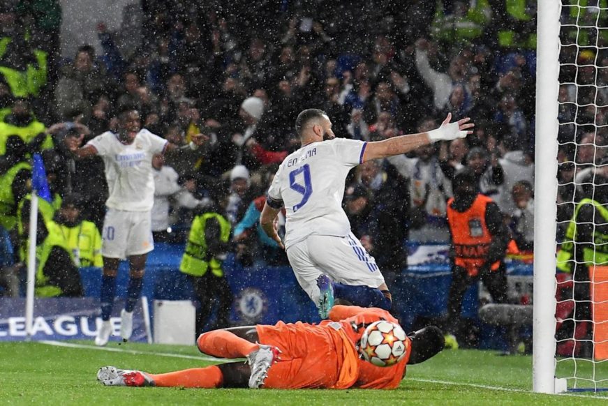 FOTOGRAFÍA. LONDRES (REINO UNIDO), 06.04.2022. Cuartos de finales de la Champions. Karim Benzema se adueña del Chelsea con su segundo 'hat trick' seguido. Efe.