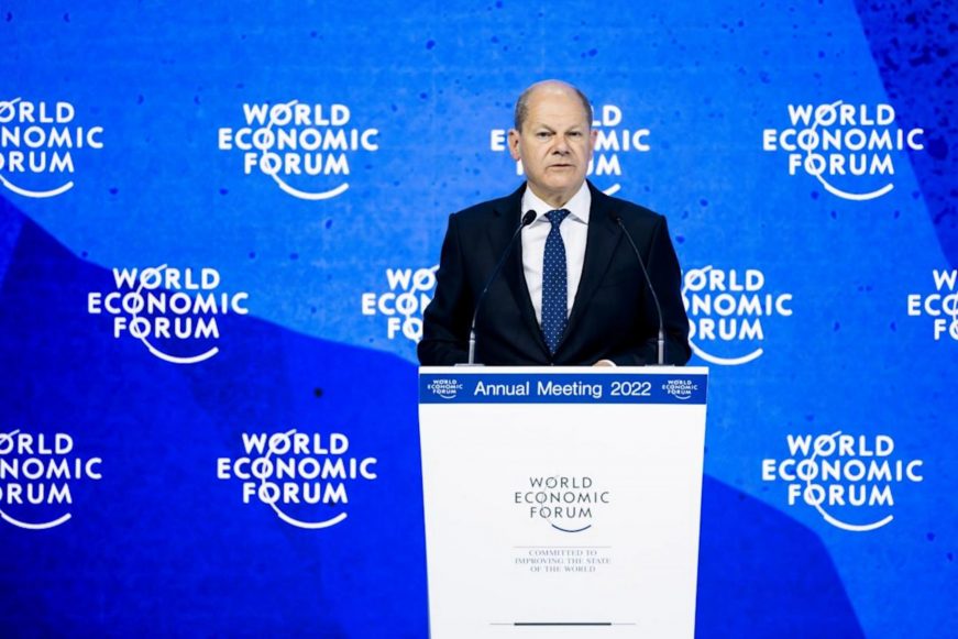 El canciller alemán, Davos, Suiza, Guerra de Putin,
