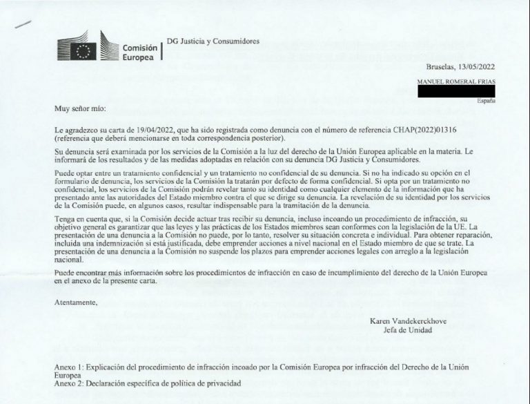 La Comisión Europea examina la denuncia de AECC sobre la inconstitucionalidad de la «Ley de Violencia de Género»