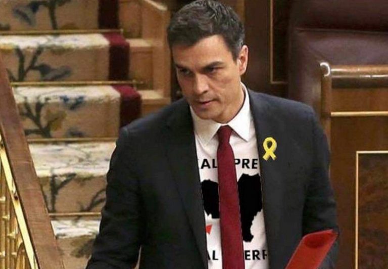 FOTOGRAFÍA. ESPAÑA, 06 DE MAYO DE 2022. Las redes sociales rechazan la rendición del presidente de Gobierno de coalición socialcomunista de España, Pedro Sánchez Pérez Castejón (PSOE) a la campaña de desinformación de los enemigos de España y de la democracia, que son sus socios en la gobernabilidad del país, los separatistas y bilduetarras por las escuchas a golpistas del Procés y aliados por parte del Centro Nacional de Inteligencia (CNI) con autorizaciones judiciales, hechos probados en la Comisión de Secretos Oficiales del Estado del pasado jueves durante la comparecencia de la directora del CNI, Paz esteban, a puertas cerradas en el Congreso de los Diputados, mediante la herramienta israelí Pegasus. Redes Sociales/Lasvocesdelpueblo (Ñ Pueblo)