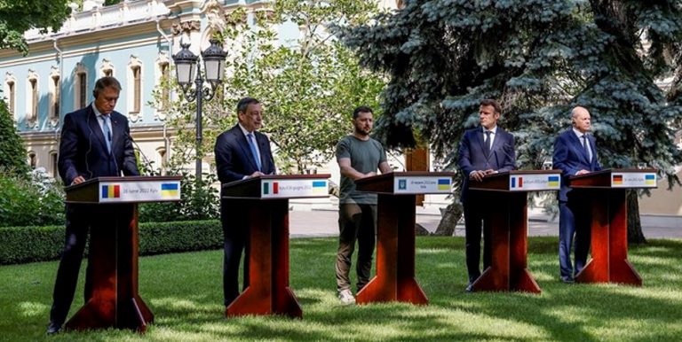 Guerra de Putin| Alemania, Francia, Italia y Rumanía anuncian en Kiev su apoyo a la adhesión de Ucrania 