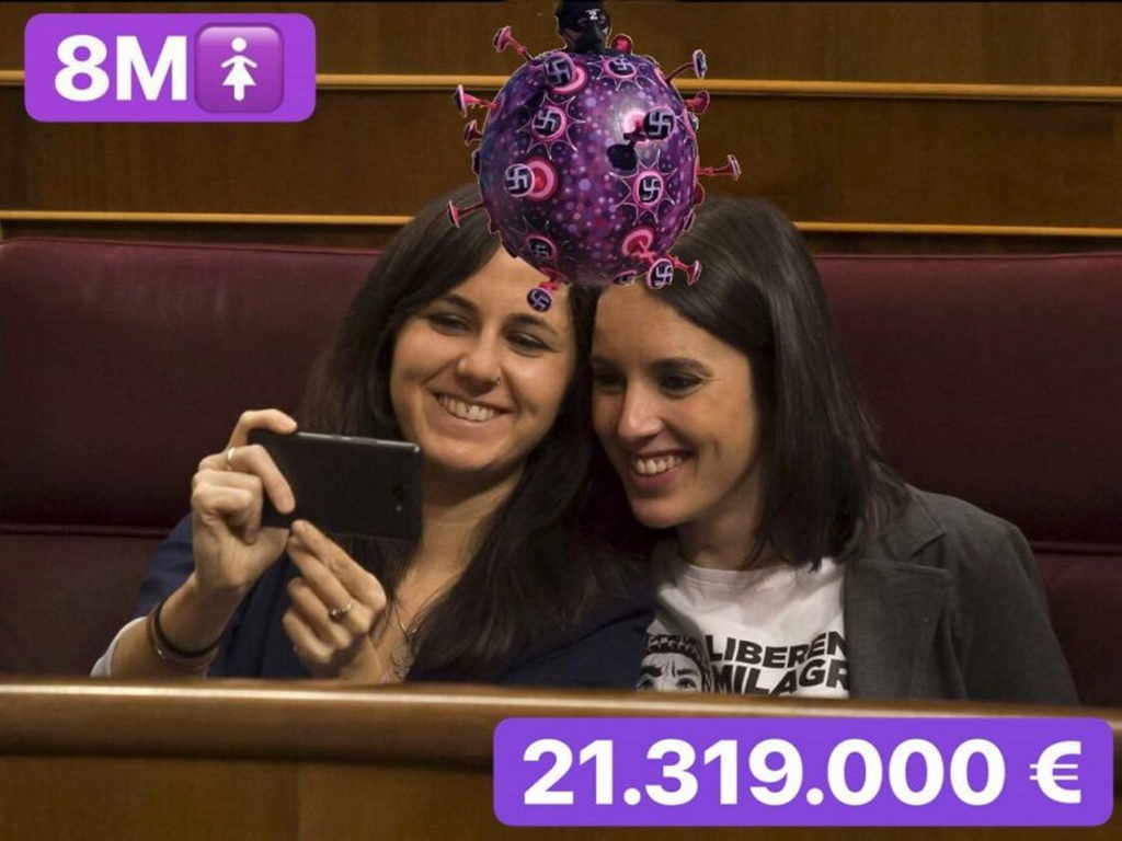 FOTOGRAFÍA. MADRID (ESPAÑA), 16.03.2022. Irene Montero Gil y su colega Ione Belarra Urteaga. Ñ Pueblo (2)