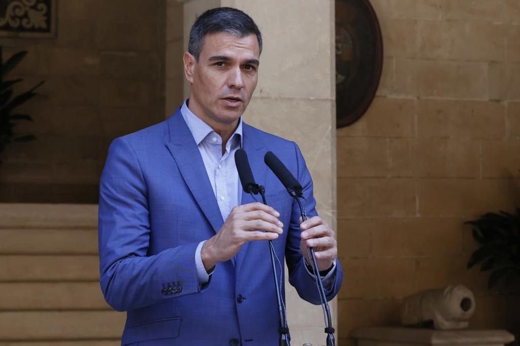 FOTOGRAFÍA. PALMA DE MALLORCA (ESPAÑA), 02.08.2022. Pedro Sánchez Pérez Castejón, hace declaraciones en Palma de Mallorca. Efe