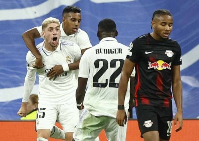 El premio del gol al luchador eterno incombustible Fede Valverde desatasca un mal partido del Real Madrid ante el Leipzig (2-0) 