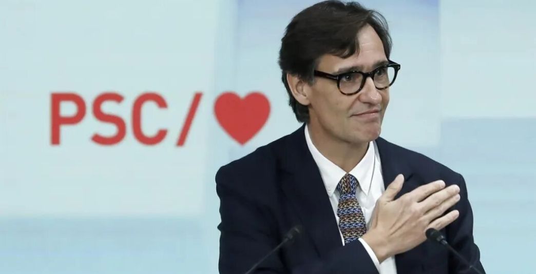 FOTOGRAFÍA. BARCELONA (ESPAÑA), 12.11.2022. El primer secretario del PSC (PSOE) Salvador Illa Roca y Patxi López. Efe (3)