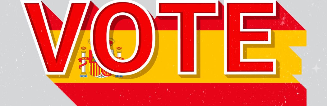 FOTOGRAFÍA. BARCELONA (ESPAÑA), 15.11.2022. Detalle de un combo que integran el texto «Vote» y una bandera nacional nacional de un Reino de España en campaña electoral. Freepik. (Ñ Pueblo)