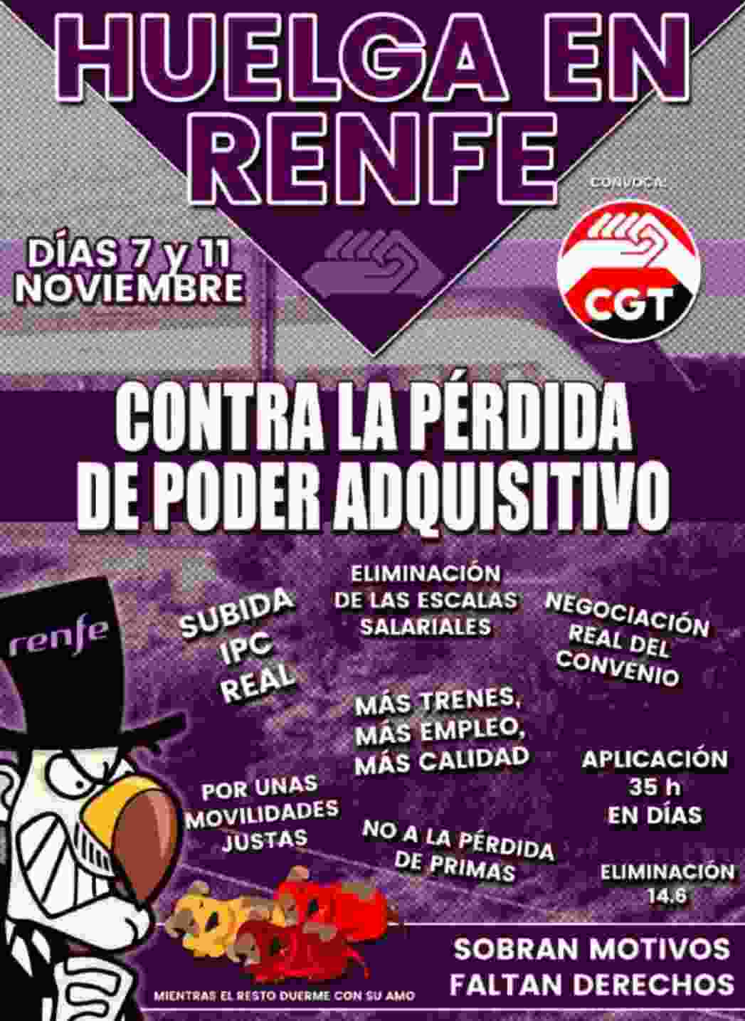 FOTOGRAFÍA. MADRID (ESPAÑA), 07.11.2022. El Sector Ferroviario CGTha convocado huelga en Renfe. Ñ Pueblo (2)