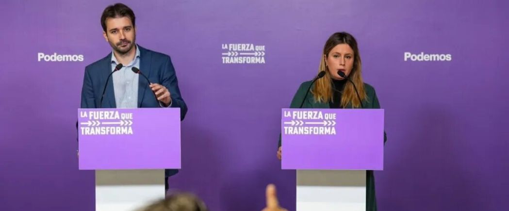 FOTOGRAFÍA. MADRID (ESPAÑA), 07.11.2022. Los portavoces de la ultraizquierda Podemos, Alejandra Jacinto Uranga (d), y Javier Sánchez Serna (i).. Efe