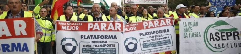 Transportistas marchan por Madrid para reclamar mejoras laborales