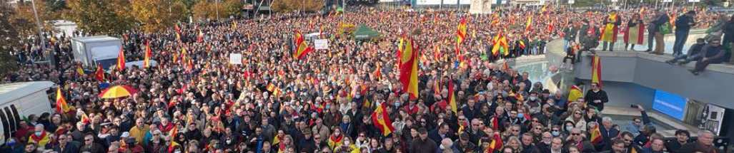 FOTOGRAFÍA. MADRID (ESPAÑA), 27.11.2022. VOX y sindicato para la defensa de los trabajadores de España Solidaridad movilizan a más de 80.000 personas en Colon. Ñ Pueblo (1)