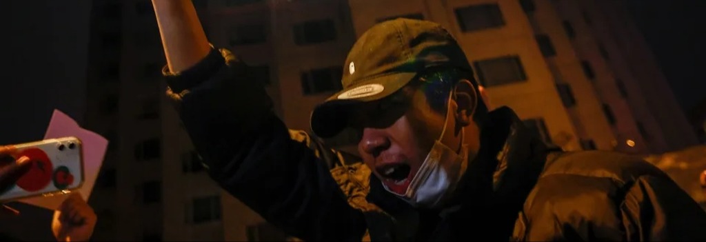 protesta de los chinos en Pekín contra restricciones COVID