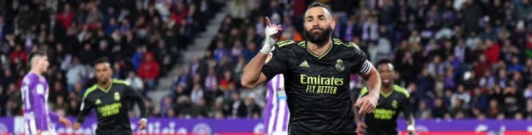 Benzema deja al Real Madrid líder ante Real Valladolid a la espera de lo que haga FC Barcelona (0-2)