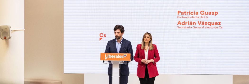 FOTOGRAFÍA. MADRID (ESPAÑA), 13.01.2023. La portavoz electa de Ciudadanos (Cs), Patricia Guasp Barrero, y el secretario general electo de Cs, Adrián Vázquez Lázara. Ñ Pueblo (2)