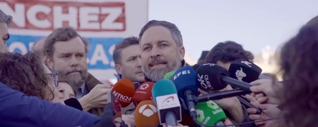 La cúpula de VOX en la manifestación de Cibeles, Ñ Pueblo