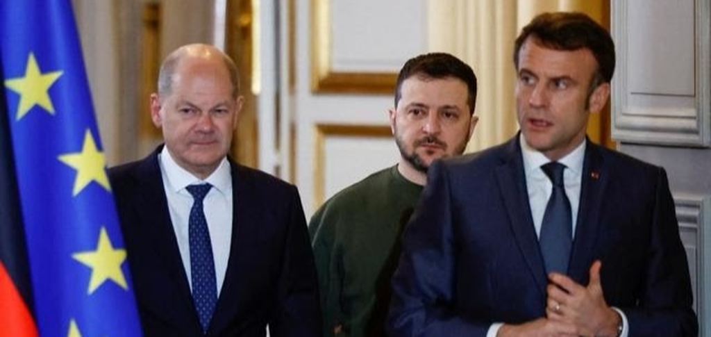 Scholz, Zelenski, Macron,