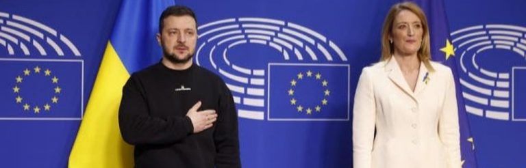 Metsola recibe a Zelenski| «Estaremos con Ucrania hasta la victoria»