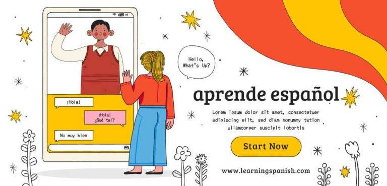 FOTOGRAFÍA. BARCELONA (ESPAÑA), 20.03.2023. Diseño de banner en español dibujado a mano. castellano, español, idioma, estudiar español, estudiar castellano. Imagen creada por Freepik/Lasvocesdelpueblo (Ñ Pueblo)