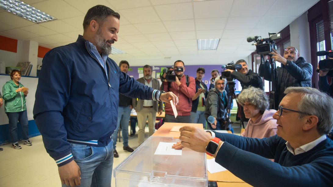 FOTOGRAFÍA. MADRID (ESPAÑA), 28 DE MAYO DE 2023. El presidente de VOX, santiago Abascal Conde, Elecciones 28M. Ñ Pueblo