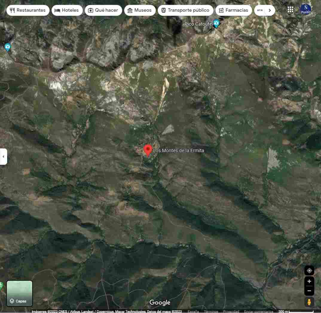 LOS MONTES DE LA ERMITA (IGÜEÑA) SPAIN, 10 DE MAYO DE 2023- Detalle de una captura del satélite del mapa de Los Montes de la Ermita. Lasvocesdelpueblo