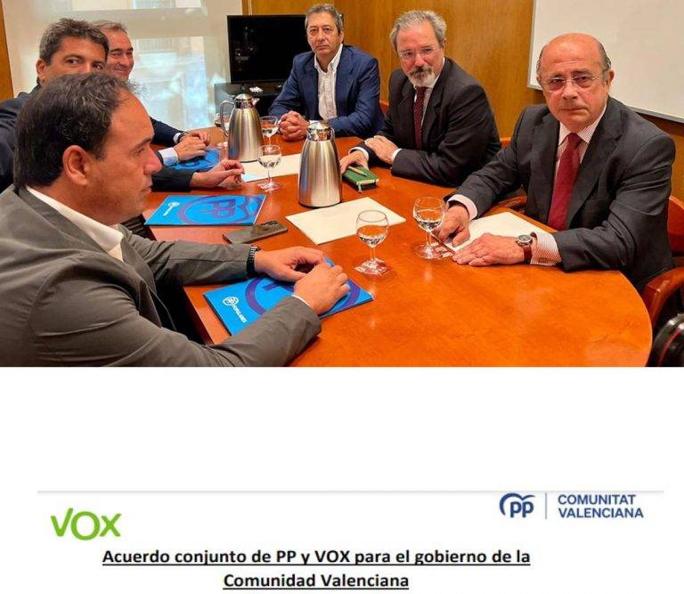 Texto Acuerdo Gobierno de coalición VOX y PP para la Comunidad Valenciana