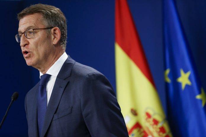 FOTOGRAFÍA. ESPAÑA, JULIO DE 2023. El presidente de la formación del centroizquierda de España, PP, el nacionalista gallego amigo de narcotraficantes Alberto Núñez Feijóo. Efe