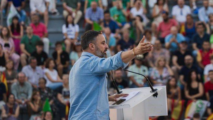 FOTOGRAFÍA. GUADALAJARA (ESPAÑA), 15 DE JULIO DE 2023. El candidato de VOX a la Presidencia de Gobierno de España, Santiago Abascal Conde. Lasvocesdelpueblo