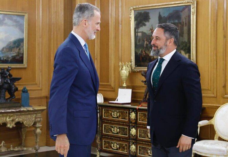 Abascal traslada al rey la «preocupación» de VOX ante la irrupción de «herederos del terrorismo y prófugo» en el Gobierno de España