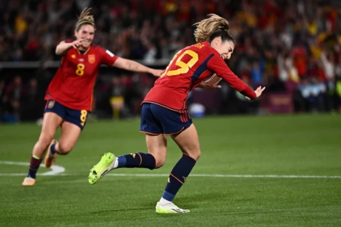 FOTOGRAFÍA. SÍDNEY (AUSTRALIA), 20 DE AGOSTO DE 2023. Olga Carmona de España celebra un gol durante el partido de fútbol final de la Copa Mundial Femenina de la FIFA 2023. Efe