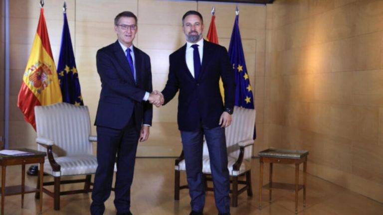 Abascal y Feijóo «preparan la resistencia al golpe de estado» de Pedro Sánchez y socios separatistas y filoterroristas