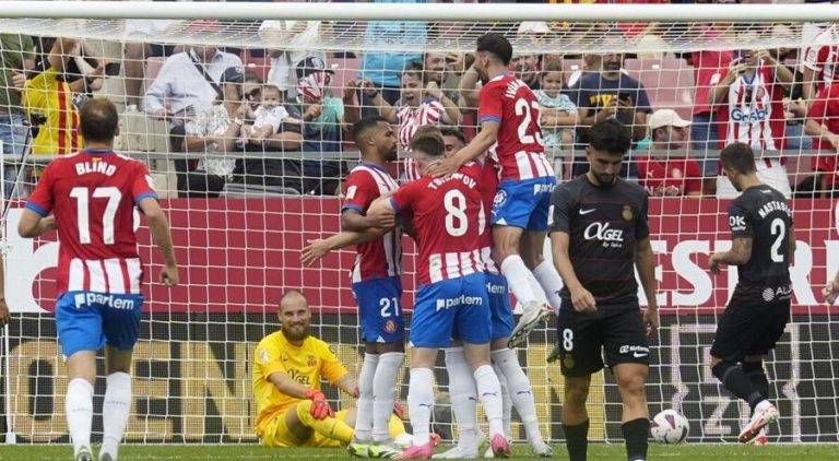 Quinta victoria del líder provisional Gerona ante Mallorca (5-3)