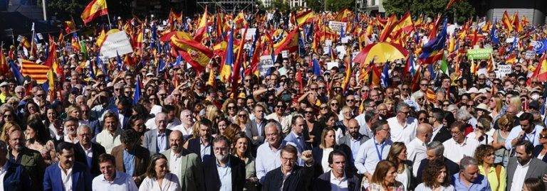 Manifestación PP| Ayuso: «Amnistía del Procés es decir que España es una dictadura opresora»
