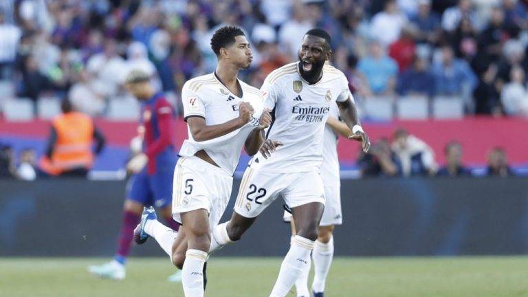 Clásico| Dos tantos de Bellingham certifican la remontada del Real Madrid (1-2)