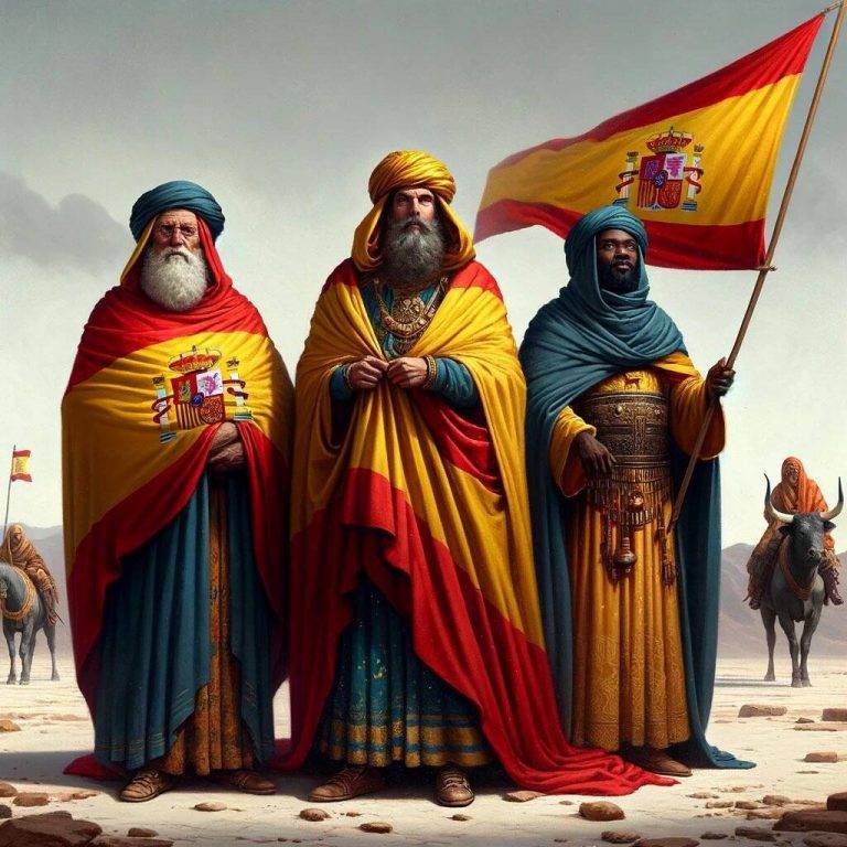 FOTOGRAFÍA. MADRID (ESPAÑA), 27 DE DICIEMBRE DE 2023. "Ahora que se acercan los Reyes Magos os regalo una imagen muy española sobre su llegada a Belén (que seguro que reventará los empelómetros del equipo Buxadé) 👑👑👑🇪🇸 🇪🇸🇪🇸 Por cada 10 me gusta ♥️ españolizaré más la imagen", afirma Javier Rubio Donzé (@Sr_Donze), Arquitecto en "Rubio Arquitectura". Fundador de "Academia Play" y de Corporatia Play y Autor de 'España contra su Leyenda Negra', una ilustración con Inteligencia Artificial (IA). X de Javier Rubio Donzé (@Sr_Donze)